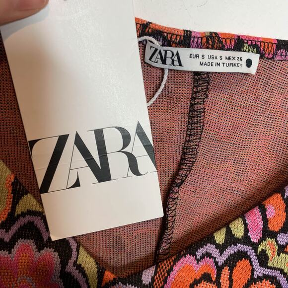 NWT ZARA 70s boho paisley romper Barbiecore floral v-neck y2k beach bunny 2662 - Picture 7 of 13